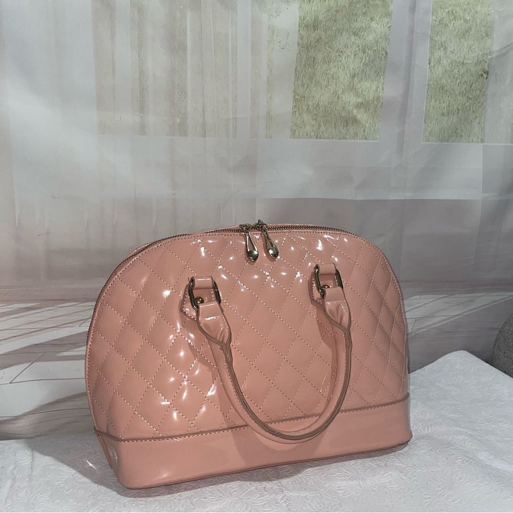 Scarleton Quilted Diamond Stitch Satchel Pink Medium